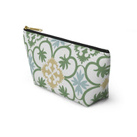 Portugal Tile Accessory Pouch w T-bottom in Green